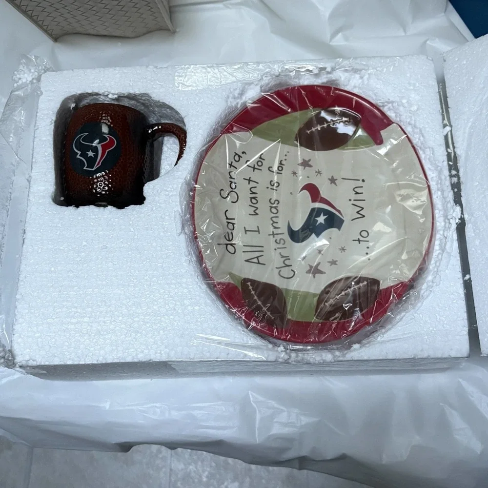 NFL Houston Texans Cookies for Santa gift‎ set mug plate with letter 2 Santa